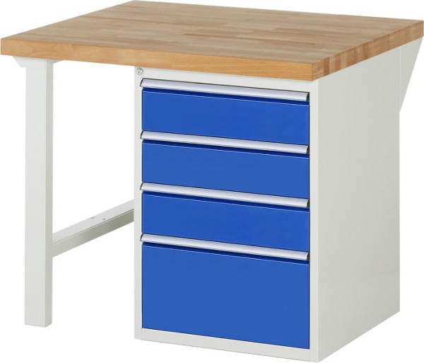 RAU werkbank serie 7000 - modulair ontwerp, 4 x laden, 1000x840x900 mm, 03-7510A1-109B4S.11