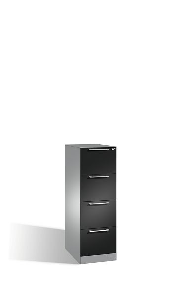 C+P hangarchiefkast Asisto, H1310xB440xD600mm, kleur: wit aluminium / zwartgrijs, beugelgreep, 146 225-411 S10139