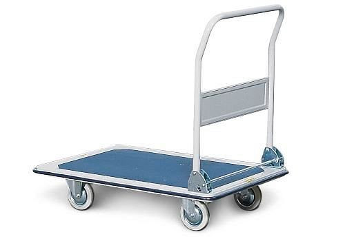DENIOS transportwagen TW-S 1.1 van staal met gepoedercoat platform, 1 niveau, 1 opklapbare duwbeugel, 157605