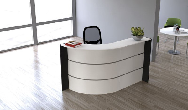 Kerkmann Bari compacte toonbank, B 1750 x D 950 x H 1120 mm, wit/antraciet, 21357410