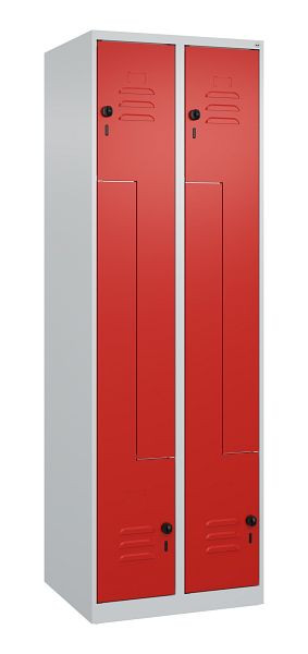 C+P Z-Spind Classic PLUS, 4 Abteile, 1850x600x500mm, 7035/3020, Drehriegel, 080003-204 S10011