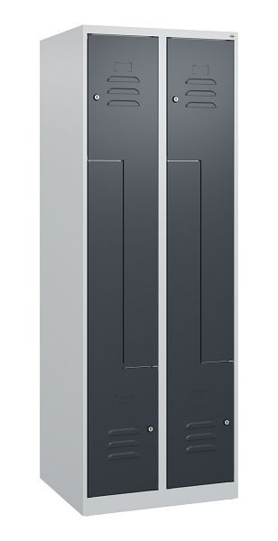 C+P Z-Spind Classic PLUS, 4 Abteile, 1700x600x500mm, 7035/7016, Zylinderschlösser, 0800037-204 S10029