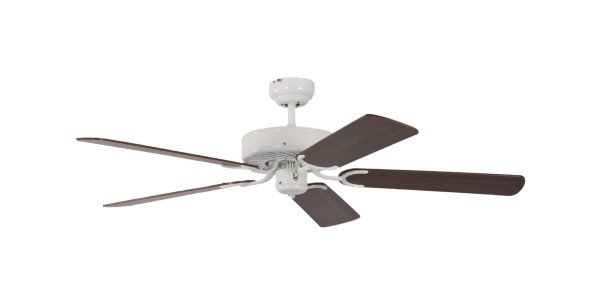 Pepeo Deckenventilator Potkuri Weiß / Walnuss 132 cm mit Zugkette, 13312010132v1