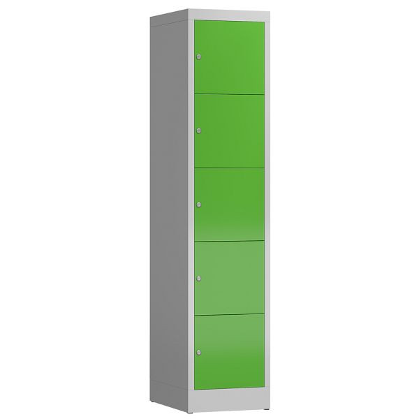 Lüllmann ClassiX lockerkast, 1 compartiment, 5 compartimenten, 1800 x 415 x 500 mm, lichtgrijs/geelgroen, X-523515