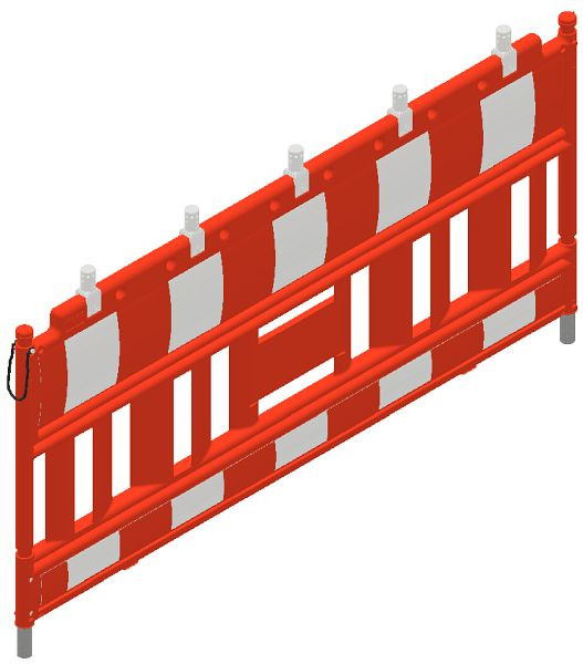 Schake Euro2 slagboomhek type Nox oranje, met lampadapter, rood/wit, 33420KA-O