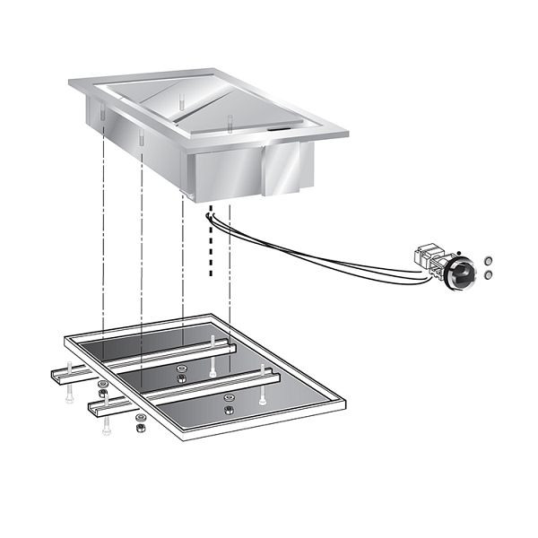 Gastro-Inox drop-in grillplaat met RVS bakoppervlak, 40cm, 160.529