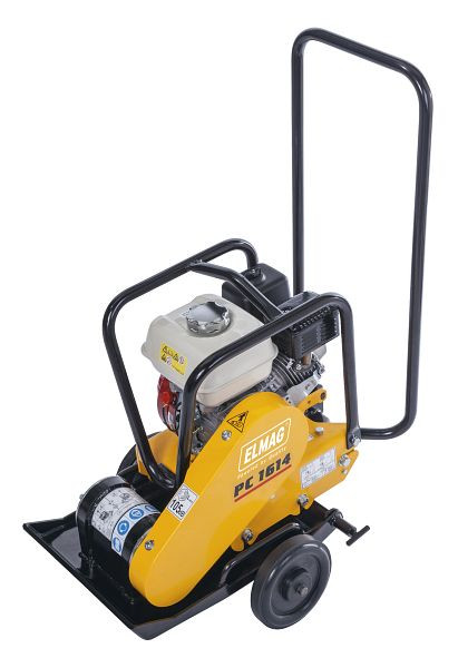 ELMAG trilplaat vooruitbewegend, PCB16-50 met Honda motor GX160, 1600 kg centrifugaalkracht, inclusief transportwielen en beschermkap, 63005
