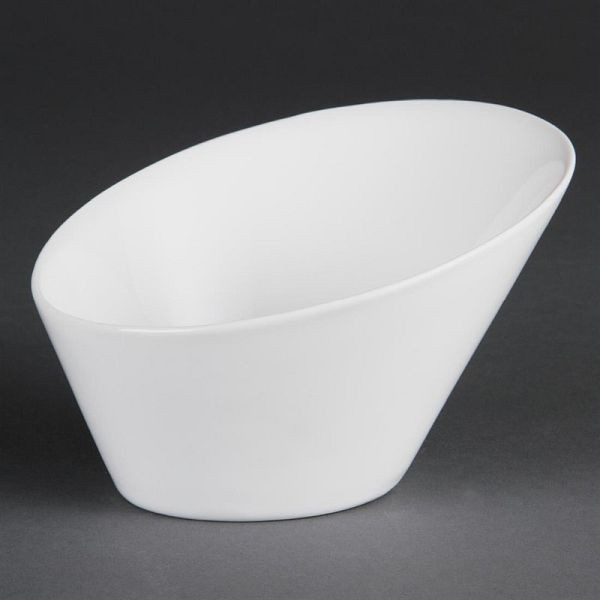 Olympia Whiteware ovale schuine schalen 13,3 x 15,4cm, VE: 4 stuks, CB079