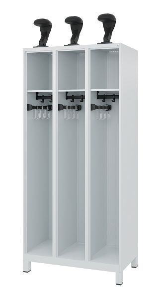 C+P Evolo brandweerkast, model EXPERT, 3 compartimenten, H1850B900T500 mm, lichtgrijs, 0491015-30 S10006
