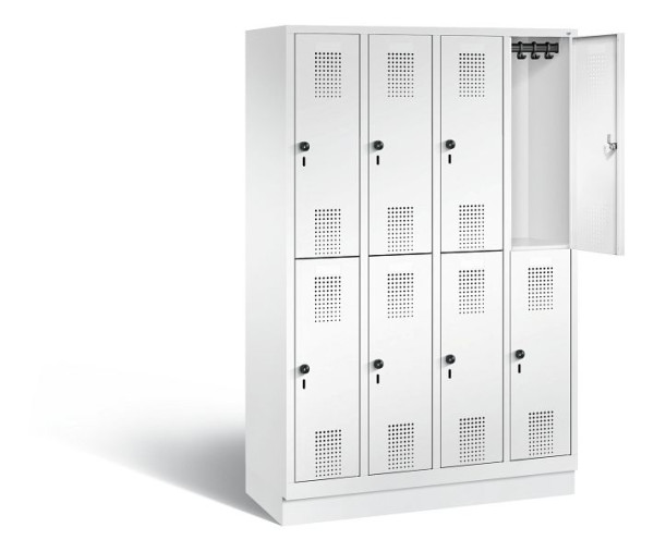C+P locker dubbeldekker Evolo, H1800xB1190xD500mm, kleur: verkeerswit, 48320-40 S10675