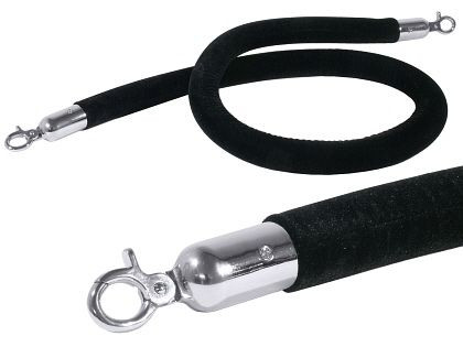 Contacto afbakeningstouw zwart 150 cm met chromen beslag, 1604/151