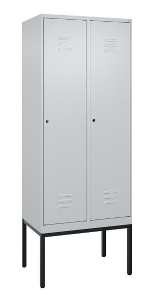 C+P luierkluis Classic PLUS met middenwand, frame, 2 vakken, 2120x800x500mm, 7035/7035, cilindersloten, 0800307-22F S10024
