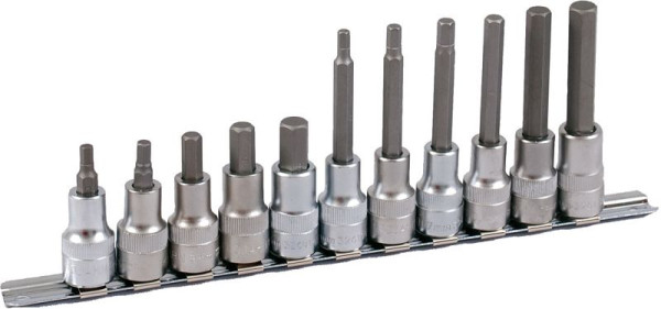 Projahn 1/2" bit doppenset op rail 11 delig zeskant, 4234