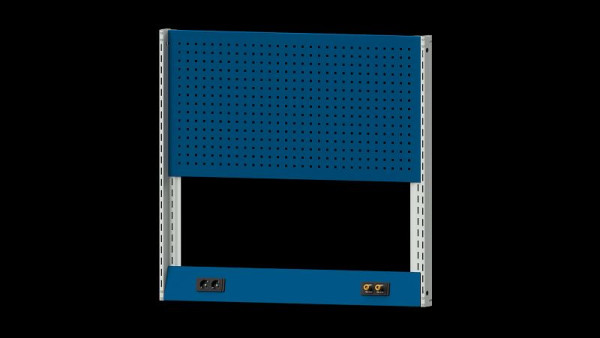 ANKE werkbanken basisstructuur systeemopbouw, 1250 x 107 x 1200 mm, RAL 7035/5010, dubbele mof en dubbele perslucht met snelkoppelingen, 340.360