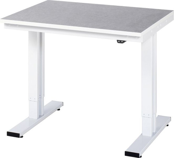RAU werktafel serie adlatus 300 (elektrisch in hoogte verstelbaar), werkblad met linoleum/universele bekleding, 1000x720-1120x800 mm, 08-WT-100-080-L