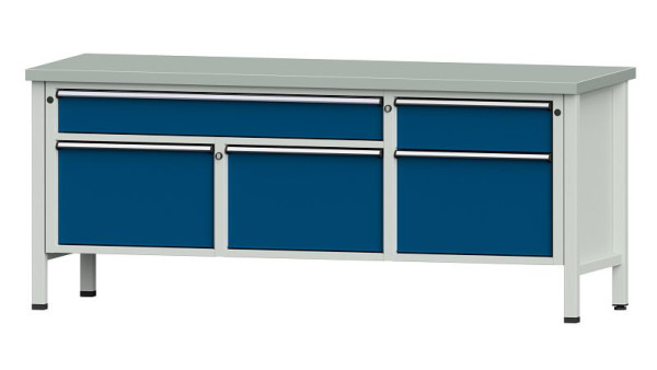 ANKE werkbanken kistwerkbank, model 280 V, 2000 x 700 x 840 mm, RAL 7035/5010, ZBP 40 mm, 304.512