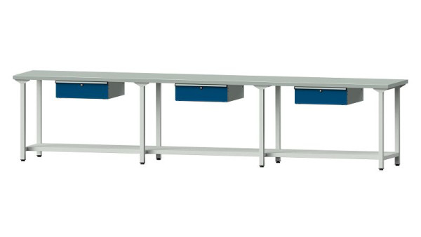 ANKE werkbanken werktafel, model 103, 4050 x 700 x 890 mm, RAL 7035/5010, ZBP 40 mm, 400.545