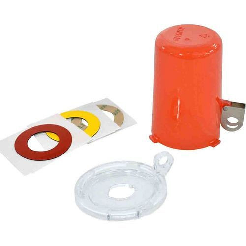 DENIOS drukknopslot, rood, H 79,60 x ∅: 73,80 mm, 312015