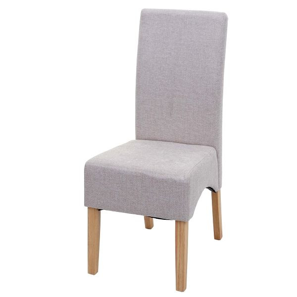 Mendler eetkamerstoel Latina, keukenstoel, stof/textiel, creme-beige, lichte poten, 74644