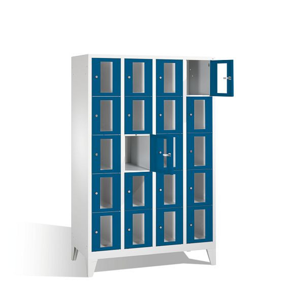 C+P lockerkast Classic, H1850xB1190xD500mm, kleur: lichtgrijs / gentiaanblauw, 8010A405 S10002
