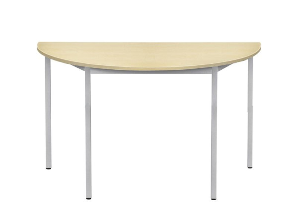 Bisley MULTI Desking multifunctionele tafel, halfrond 19 mm, MP esdoorn decor, aluminium frame, H 740 x B 1400 x D 700 mm, MTH1407MP300