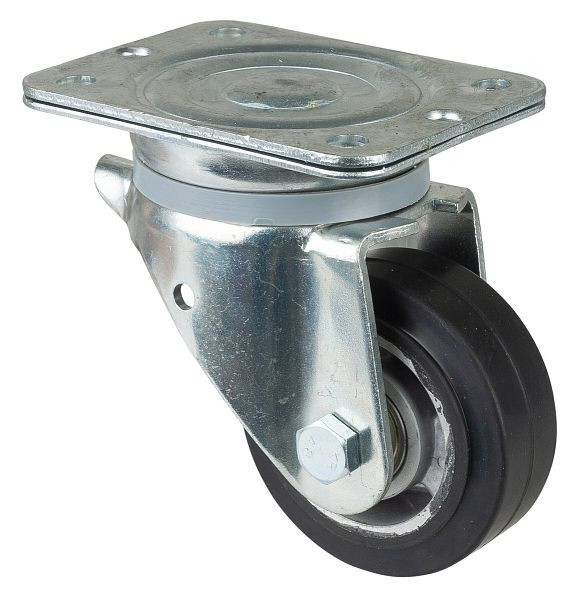 BS Rollen zwaarlastwiel, wielbreedte 40 mm, wiel-Ø 100 mm, draagvermogen 150 kg, zwarte elastische banden, aluminium wiellichaam, kogellagers, N100.B80.101