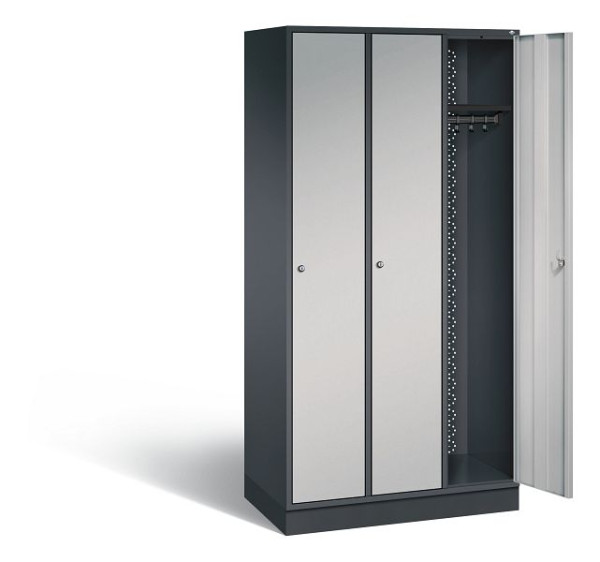 C+P locker Intro, H1950xW920xD490mm, kleur: zwart-grijs/wit aluminium, 8170-301 S10027