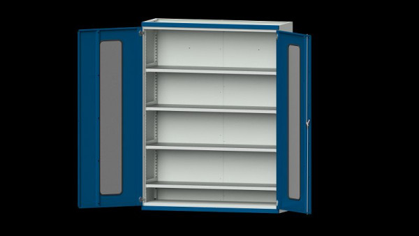 ANKE werkbanken, zware kast, model 301, 1485 x 500 x 1950 mm, zichtvlak van plexiglas, RAL 7035/5010, 620.271