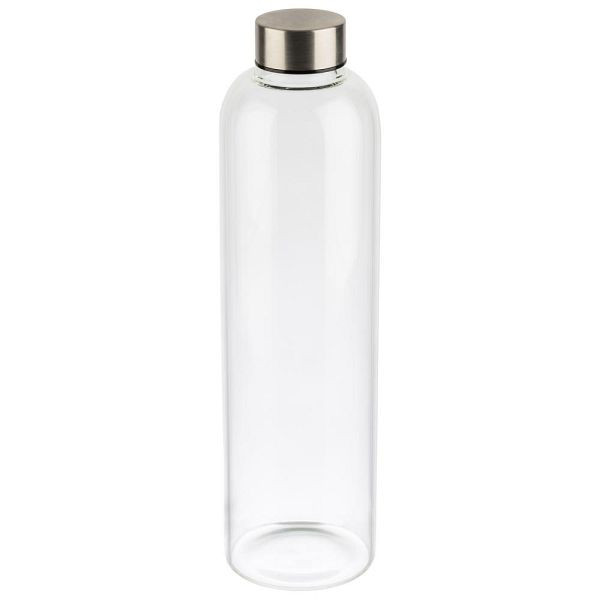 APS drinkfles, 7,5 x 7,5, hoogte 28,5 cm, Ø 7,5 cm, 1 liter, glas, transparant, 66909