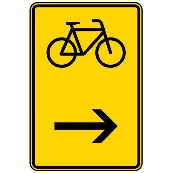 Stenen HGS wegwijzer voor fietsverkeer hier rechts nr. 422-26, 900x600mm /RA2/vlakke vorm 3mm, 422-26-223