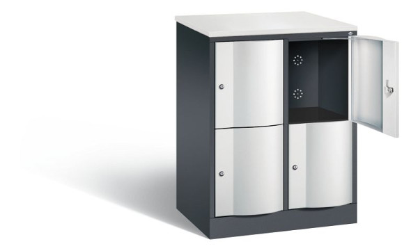 C+P lockerkast Resisto, H1077xW772xD540mm, kleur: zwartgrijs/lichtgrijs, 8472-272 S10074