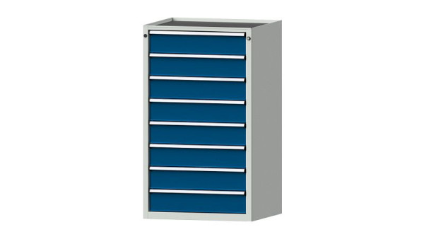 ANKE werkbanken ladekast, model 4002 V, 760 x 675 x 1280 mm, RAL 7035/5010, kuip, 611.102