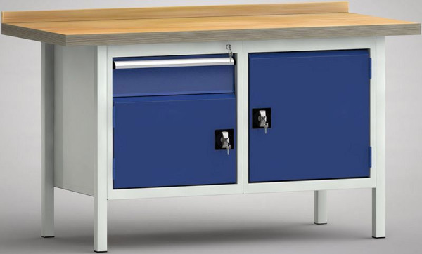 KLW standaard werkbank - 1500 x 700 x 840 mm L x D x H, WS177N-1500M40-E7027