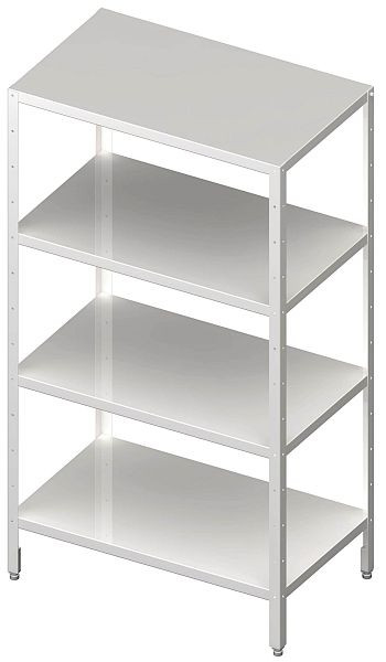 Stalgast Regal mit glatten, höhenverstellbaren Böden, 1000x400x1800 mm, Selbstmontage, DRL10403