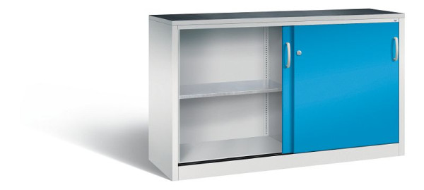 C+P schuifdeurkast Acurado, H1000xB1600xD500mm, kleur: lichtgrijs/lichtblauw, beugelgreep, 2156-09 S10051