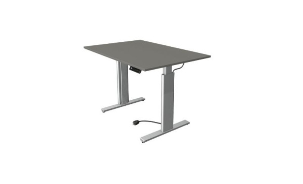 Kerkmann zit/sta tafel Move 3 zilver, B 1200 x D 800 mm, elektrisch in hoogte verstelbaar van 720-1200 mm, grafiet, 10231812