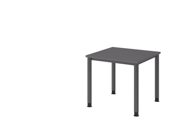 Hammerbacher bureau 4 voet rond 80x80cm grafiet/grafiet, rechthoekige vorm, VHS08/G/G