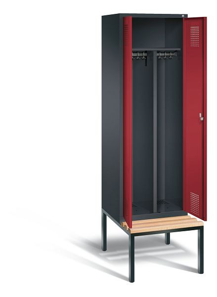 C+P zwart wit kastje Evolo, H2090xW610xD815mm, kleur: zwart-grijs/robijnrood, 48052-20 S10123