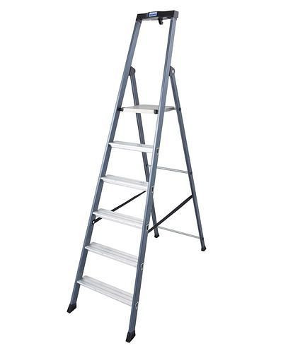 Krause trap Sepro S, geanodiseerd, extreem slipvast platform, 6 treden, 257467