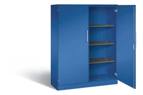 C+P vleugeldeurkast Asisto, H1635xB1200xD435mm, kleur: gentiaanblauw, beugelgreep, 4 niveaus, 141011-000 S10069