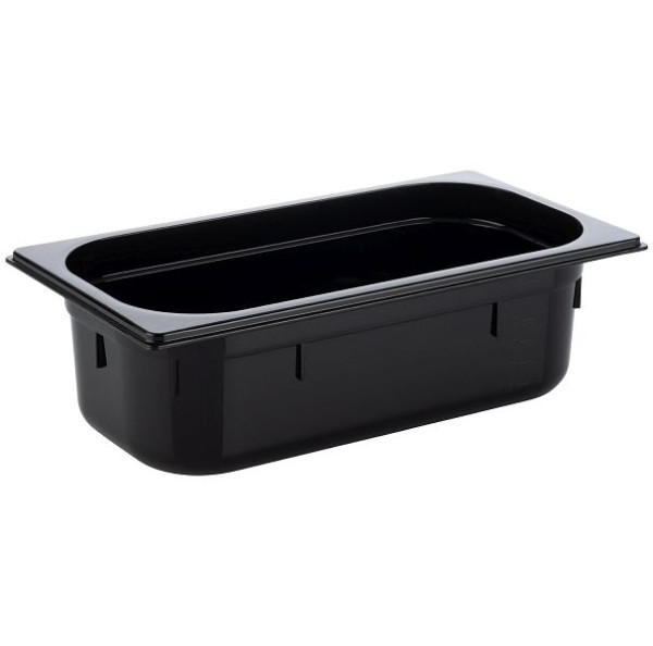 APS GN 1/3 bak, 32,5 x 17,6 cm, diepte: 100 mm, polycarbonaat, zwart, 3,6 liter, 82069