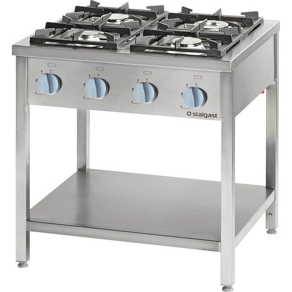 Stalgast gasfornuis serie 700 - G20, 4-pits (2x5 + 2x7), 800 x 700 x 850 mm (BxDxH), FS01430SE