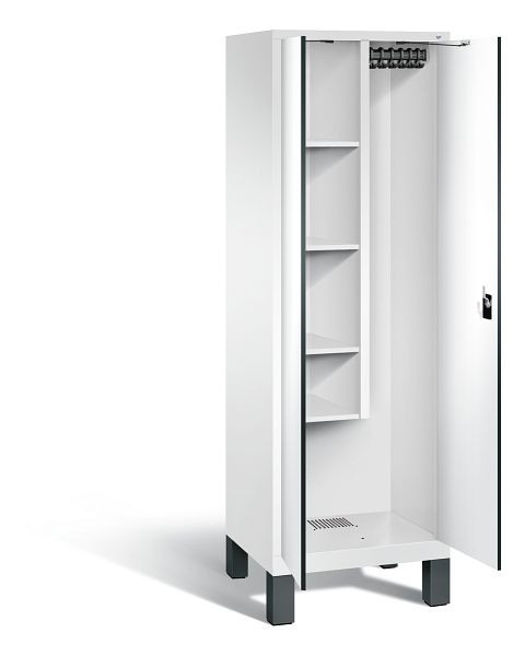 C+P reinigingsmiddelenkast Evolo, H1850xB610xD500mm, kleur: verkeerswit / decor wit, 48110-00 S10098
