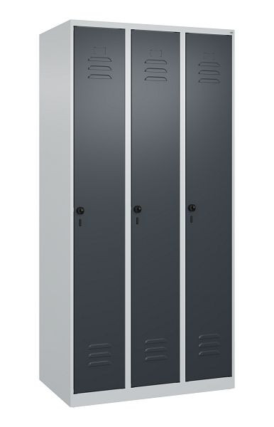 C+P luierkluis Classic PLUS, 3 vakken, 1850x900x500mm, 7035/7016, veiligheidsdraaigrendel, 080000-30 S10007