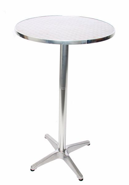 Mendler set van 10 aluminium statafels, bistrotafels, in hoogte verstelbaar 70/110 cm Ø=60 cm, opklapbaar, 10x11352