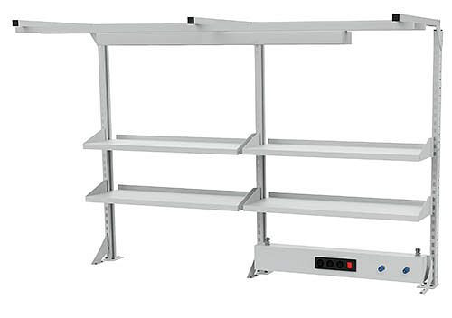 Bedrunka + Hirth meerwandige constructie met bovenframe, 1x energiekanaal, 4x planken, afmetingen in mm (BxH): 2000 x 1250, 03.900.20.23