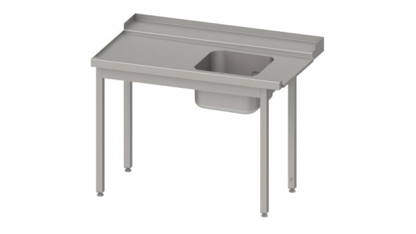 Stalgast voertafel, korfgeleiding met afschot, met 1 bak 1000x750x880mm, montagezijde links, opstand, gelast, VZL10710LA