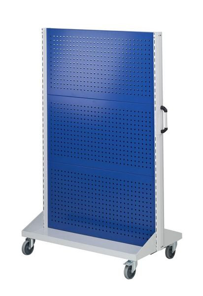 ANKE geperforeerde metalen basispanelen voor auto's; 1250 x 720 x 1950 mm; RAL 7035/5010; met 6 x geperforeerd metalen paneel (3 x per zijde), 962.163