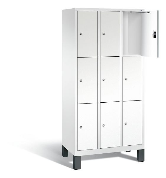 C+P lockerkast Evolo, H1850xB900xD500mm, kleur: verkeerswit / decor wit, 48010-303 S10185