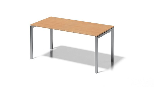 Bisley Cito bureau, 730 mm U-frame met vaste hoogte, H 19 x B 1600 x D 800 mm, beuken/zilver, DUF1608BC355